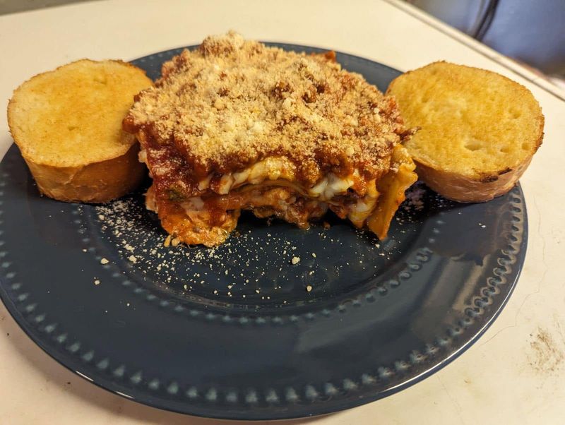 Lasagna with cornbread