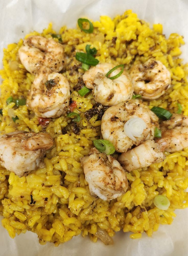 Shrimp and yellow rice