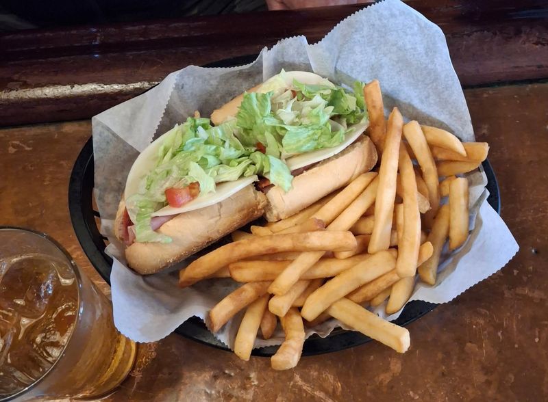 Sub sandwich and fries