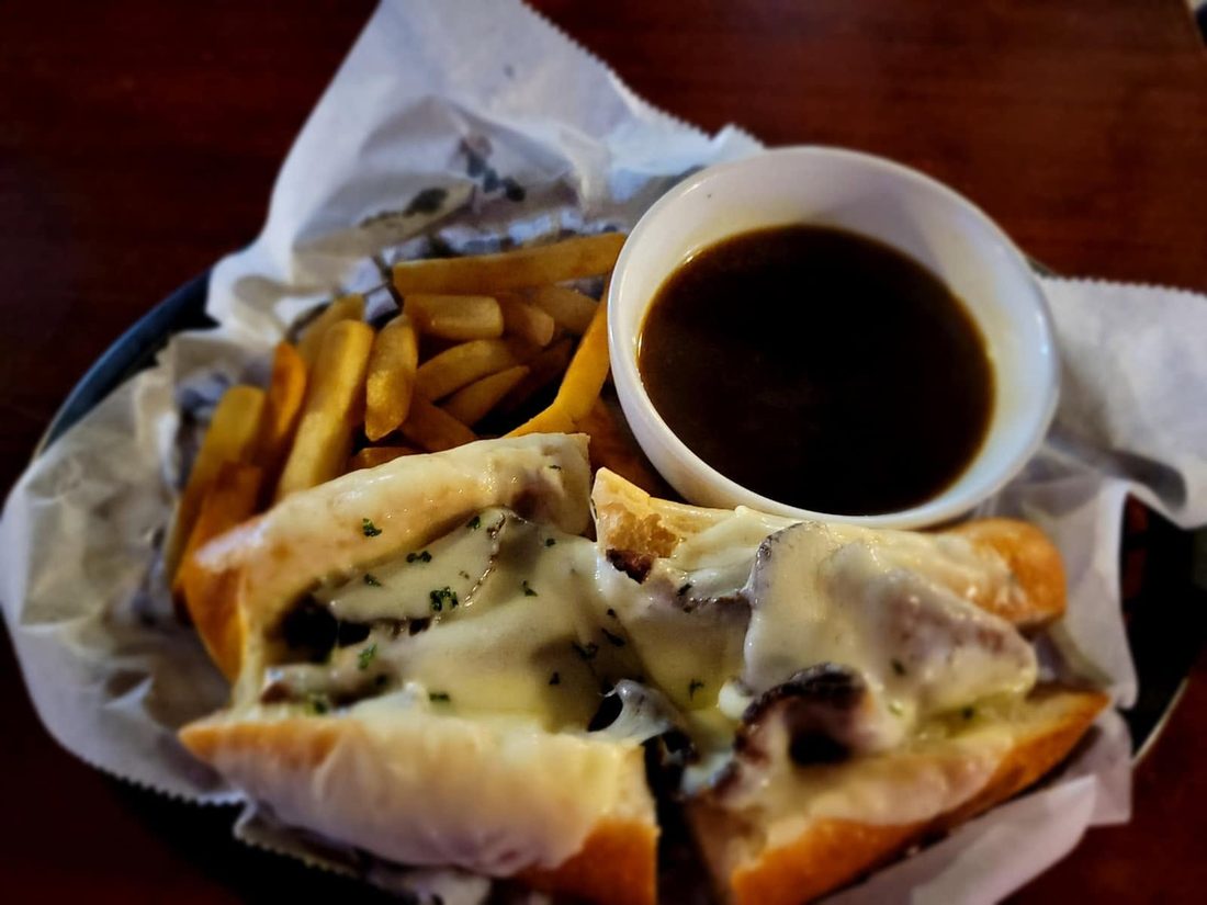 Philly cheesesteak with au jus