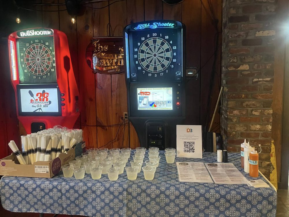 Dartboards, jukebox and TVs inside The Tavrne